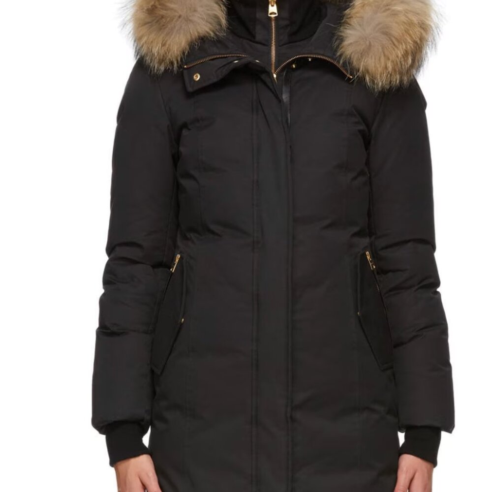 MACKAGE Harlowe Black Down Coat with Removable Natural Fur